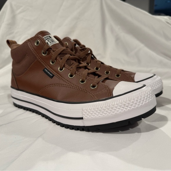 Converse leather Brown High-Top Men's Shoes - Picture 1 of 7